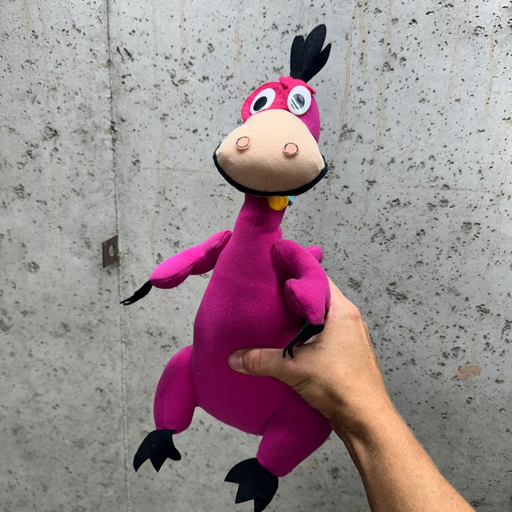 Dino Plush Toy Purple Dinosaur Stuffed Animal Vintage Flintstones 13"